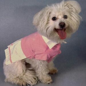 Pink and White Club House Canine Tennis Outfit for Dogs - Medium